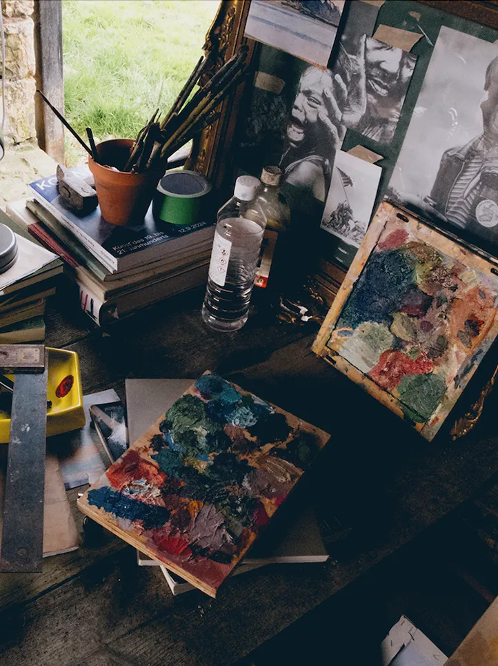 "My room is a bit of minefield of old paintings. The best ones come inside. If my paintings aren’t in the studio, they are in my room where I can keep a close eye on them.”