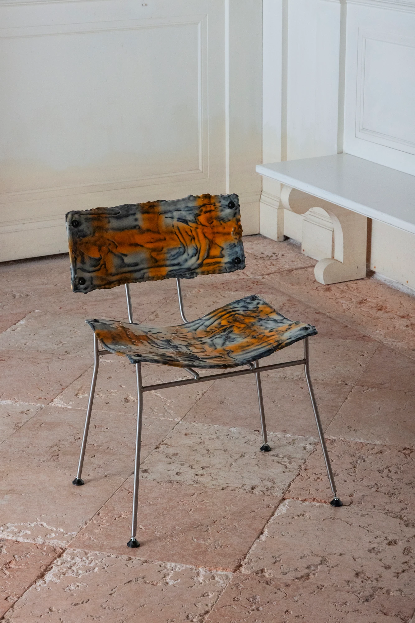 XR Mesh Chair (orange check)