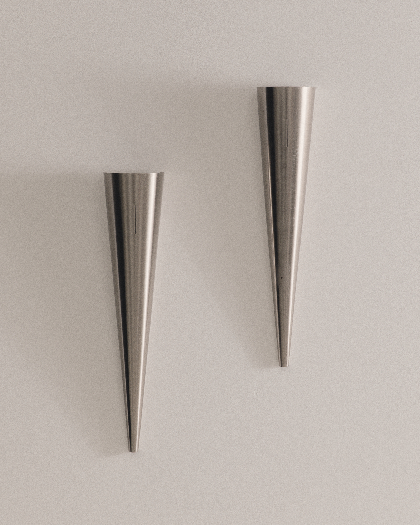 Pair of steel torch sconces