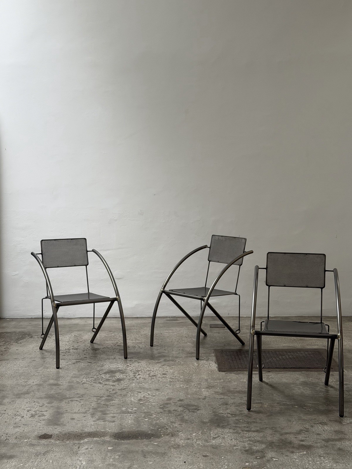 Unknown, Postmodern Steel Chair Set, Unknown thumbnail 4