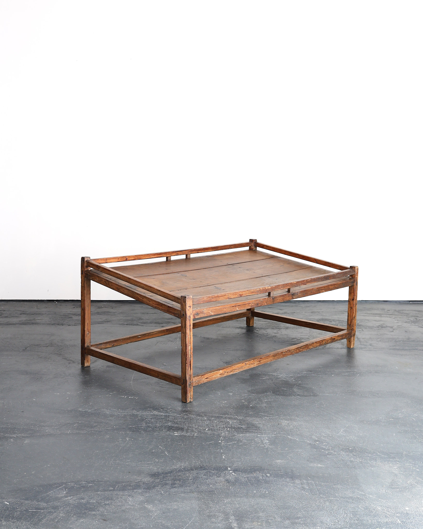 Primitive Late 19th C. Japanese Cedar Market Traders Display Table