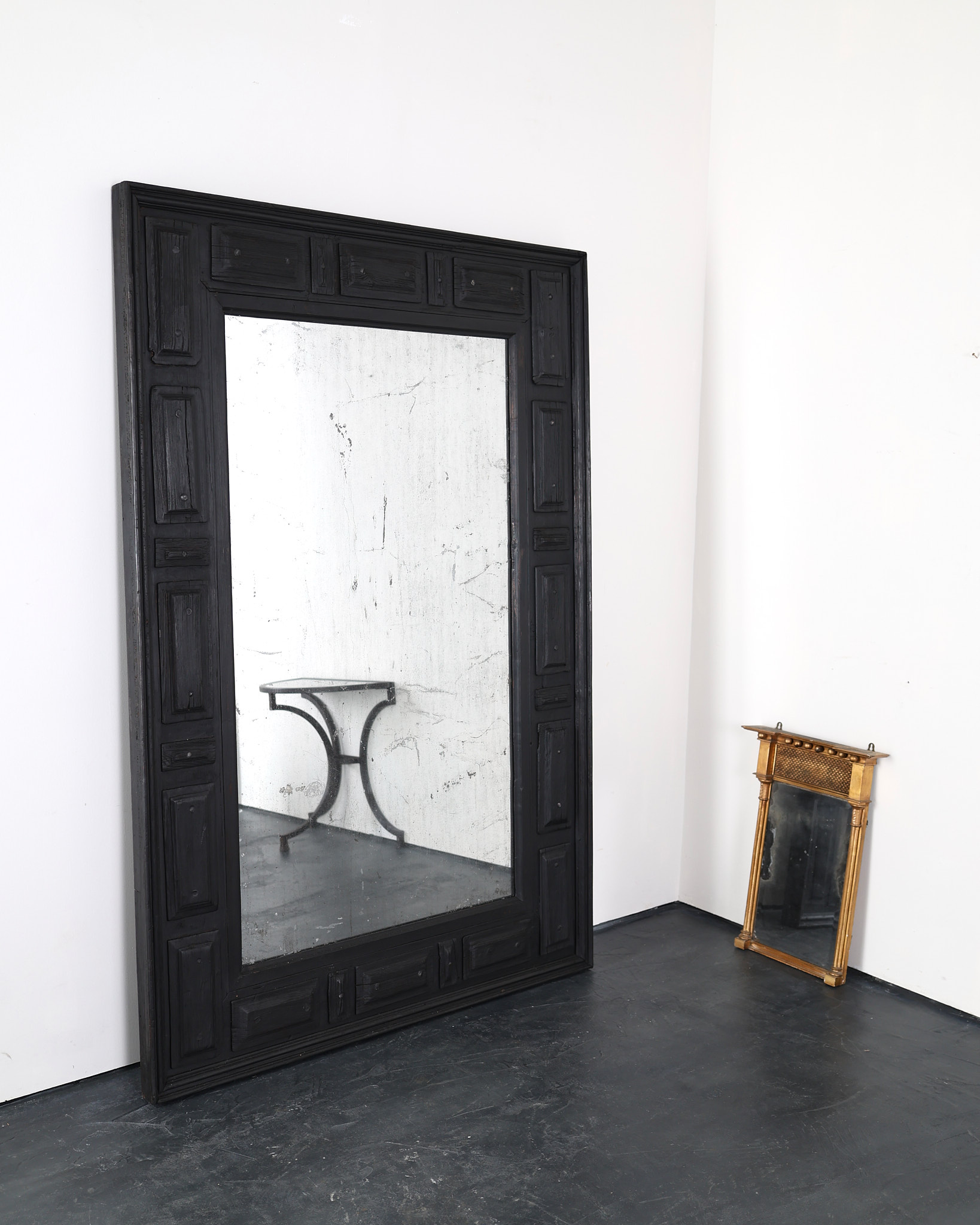 XXL Charred Chestnut & Mercury Mirror