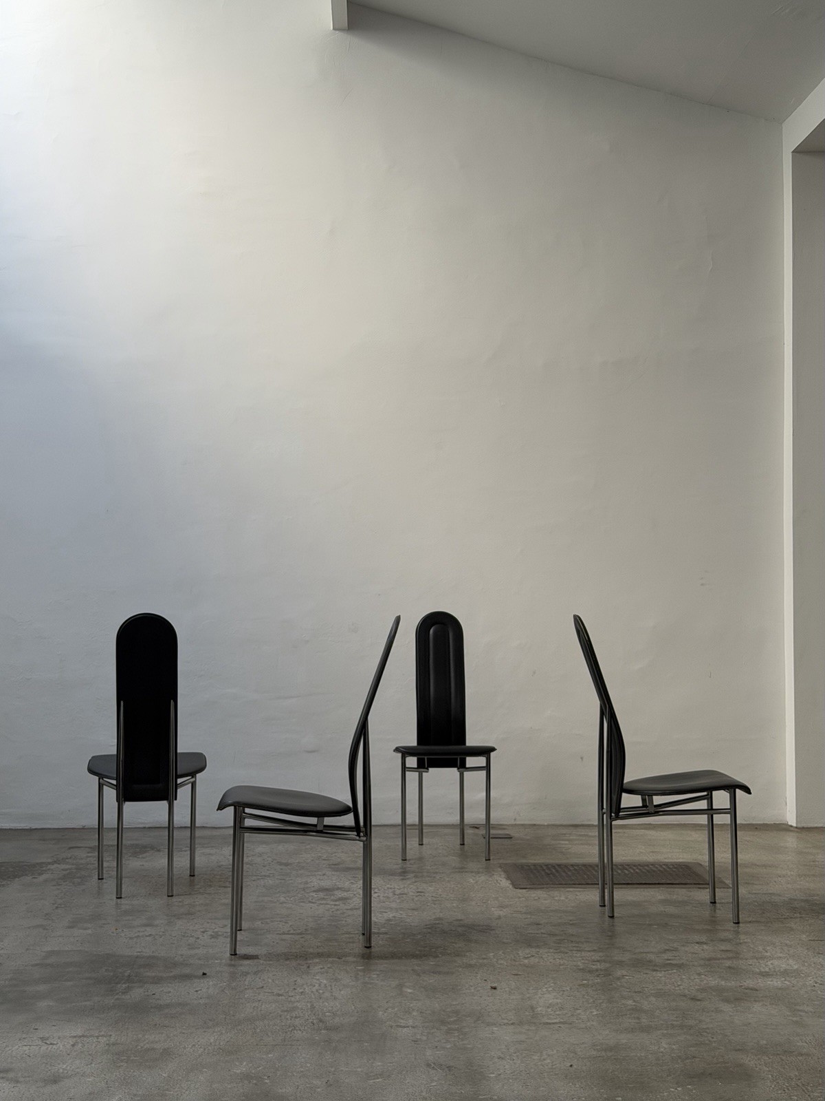 Postmodern Chrome Chairs, Set of 4