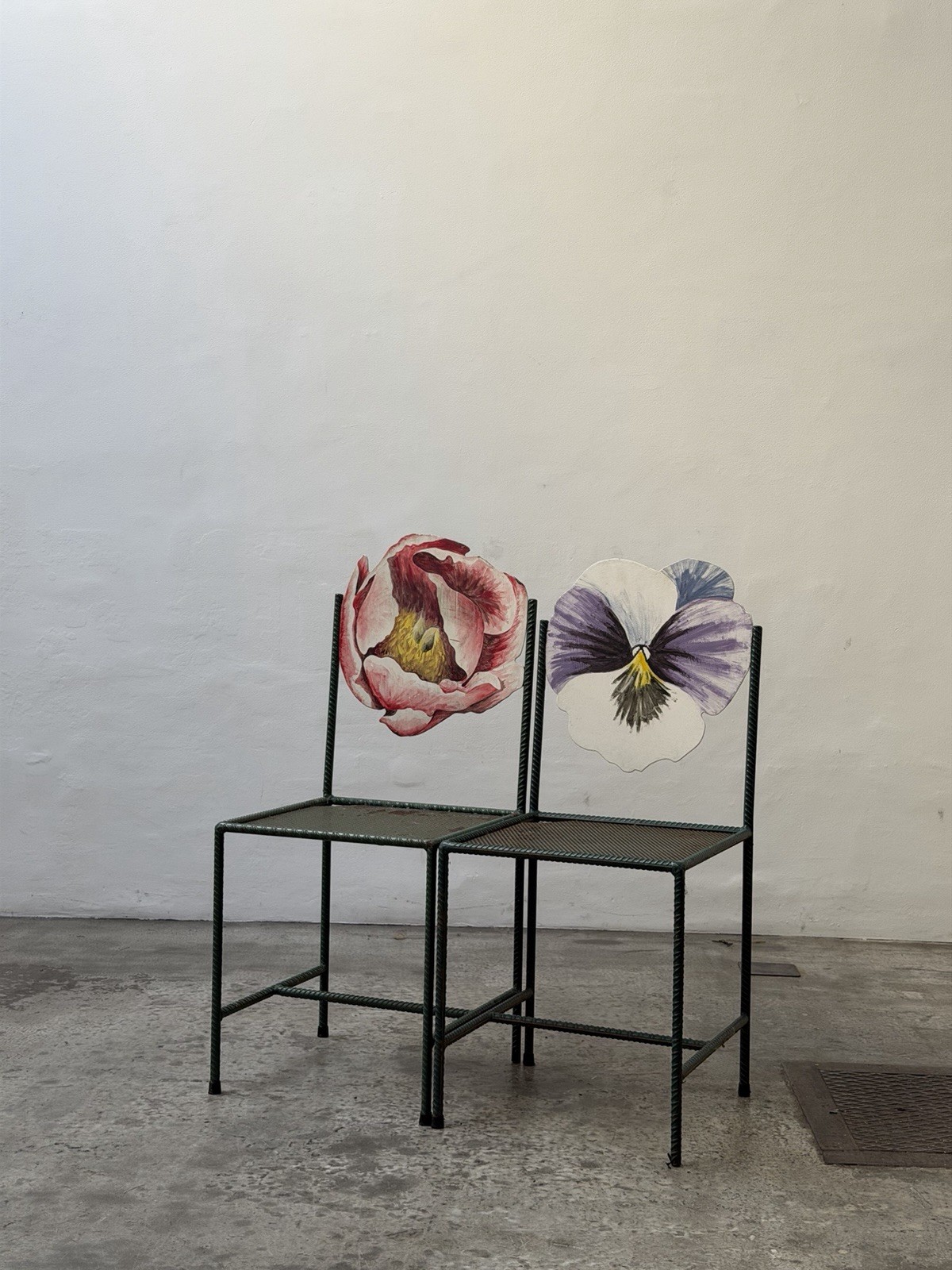 Unique Hand-Painted Steel Chairs