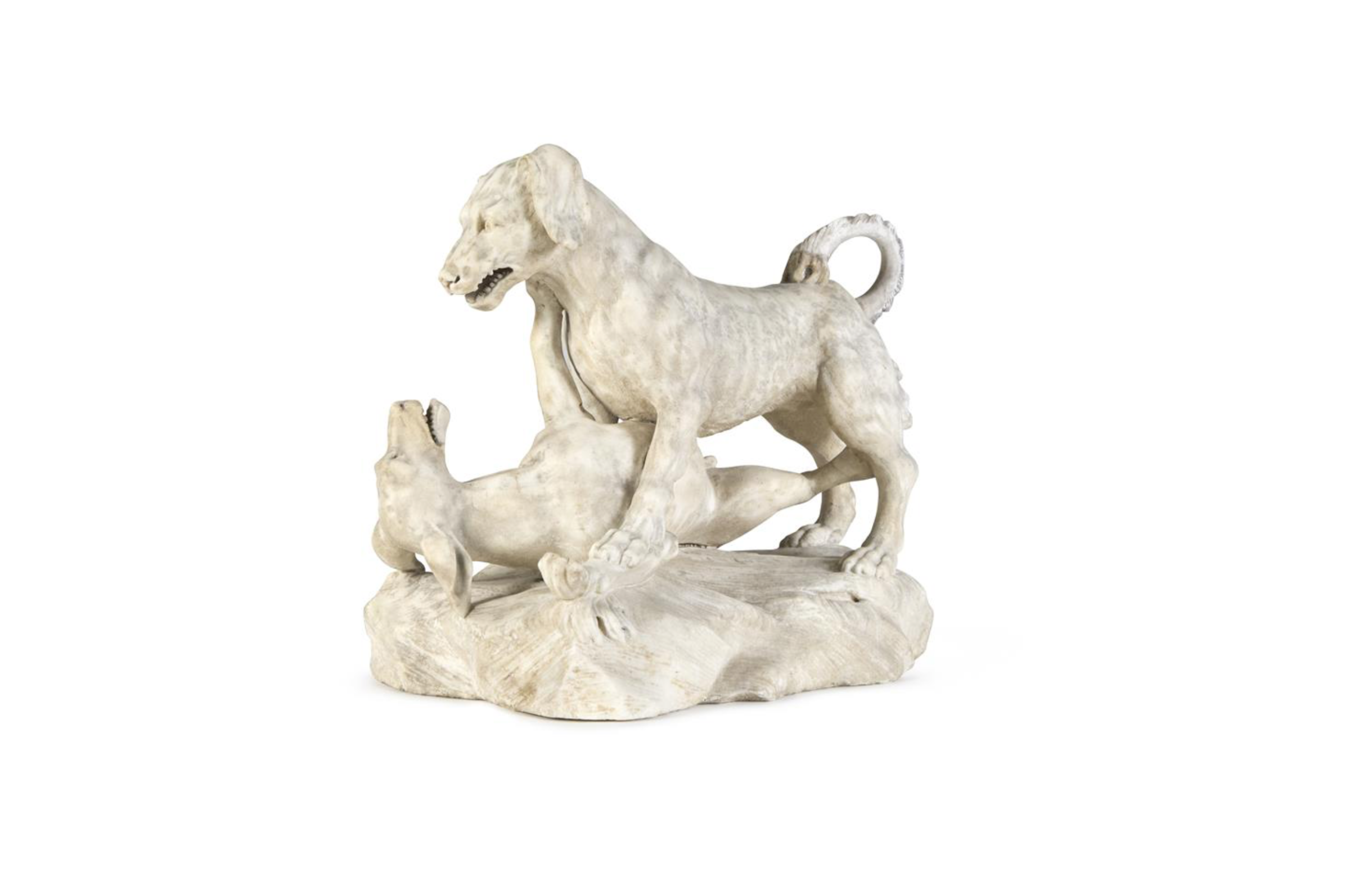 A Carved Marble of Two Fighting Dogs by Francesco Antonio Franzoni (1734-1818) image 3