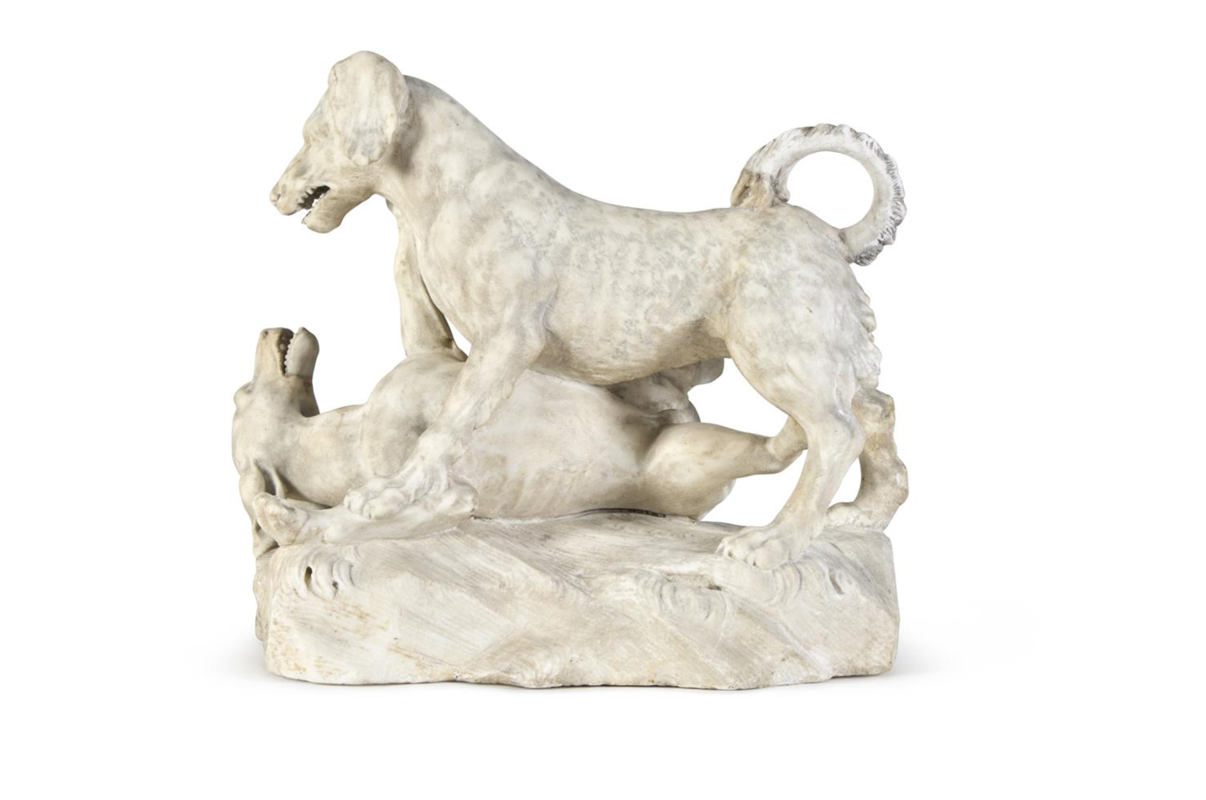 A Carved Marble of Two Fighting Dogs by Francesco Antonio Franzoni (1734-1818) image 4