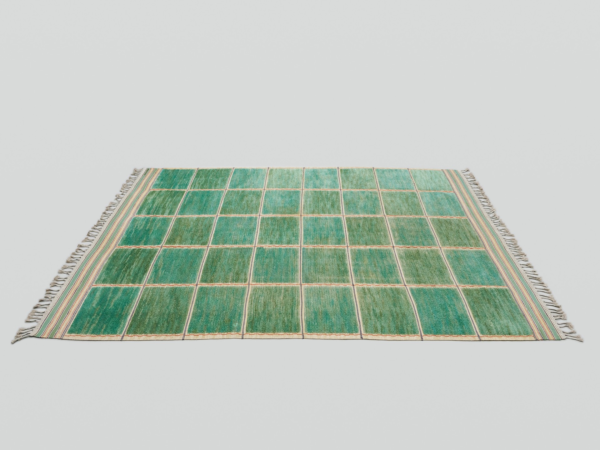 'Rutig Grön Halvflossa' Carpet image 2