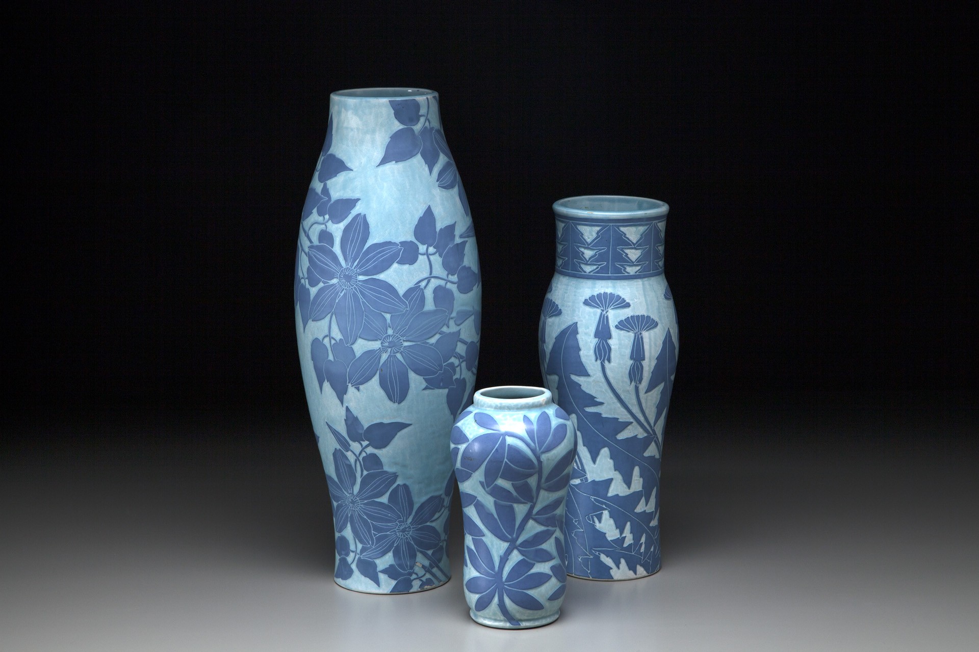 Group of Three Josef Ekberg Vases