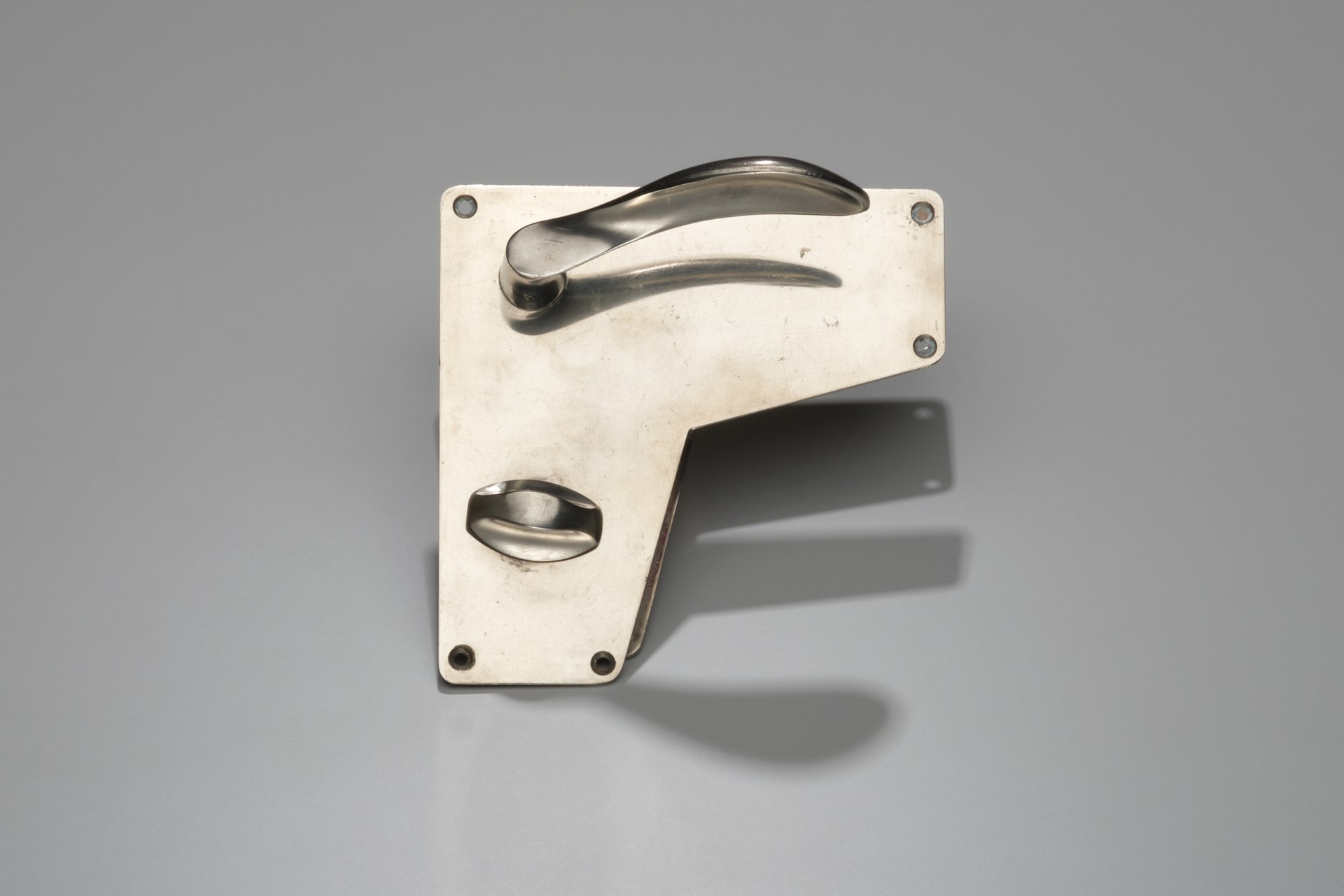 Set of Five Early 'AJ' Door Handles and Lock Plates image 2