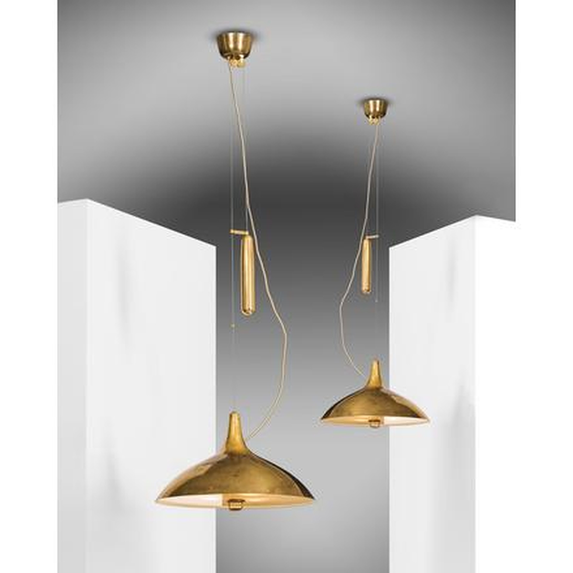 Pair of ceiling lamps