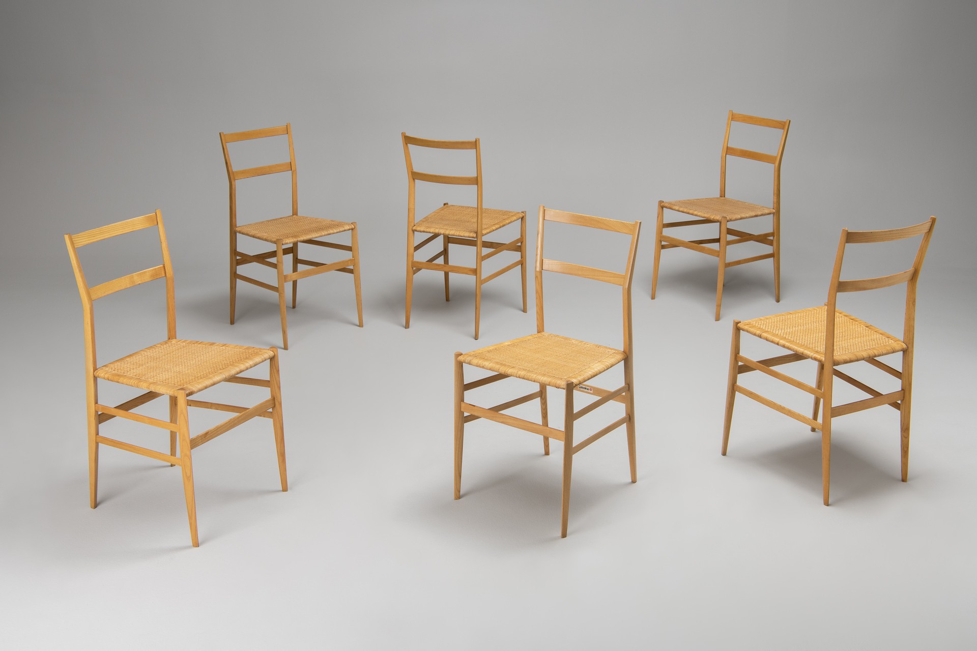 Set of Six "Superleggera" Chairs