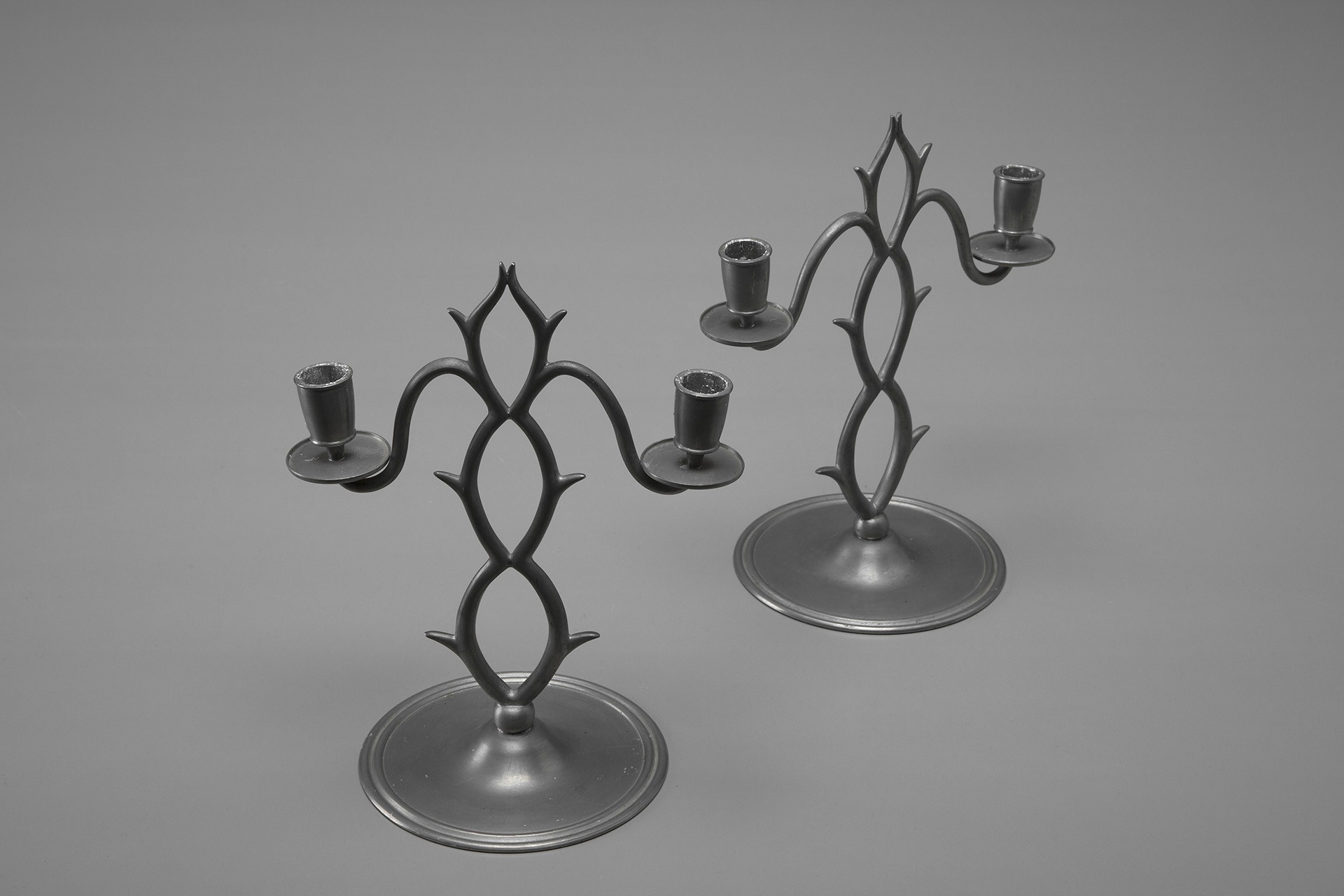Pair of Pewter Candelabras image 2