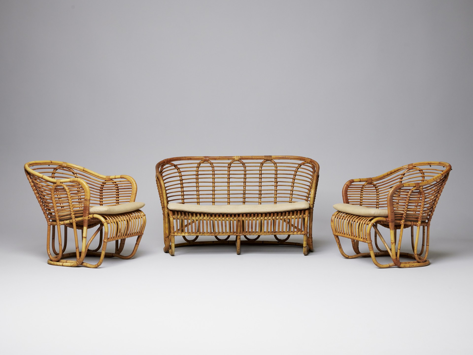 Sofa and Pair of Armchairs