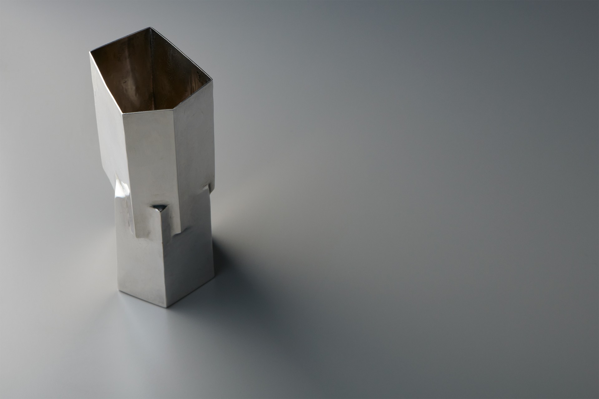 Brutalist Silver Vase image 3