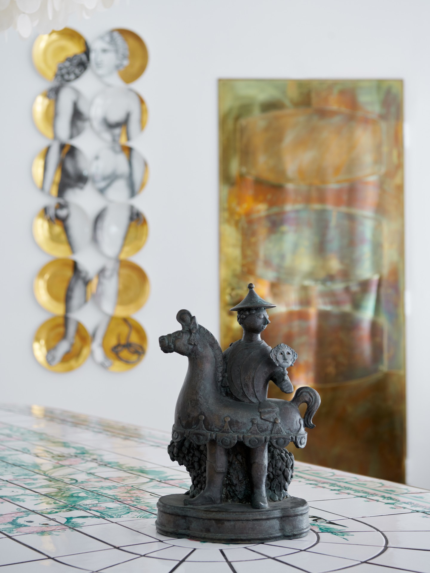 Pair of Carneval Figures, Bjørn Wiinblad, circa 1970, Very rare model, Cast and patinated bronze, Each with moulded facsimile signature to base.