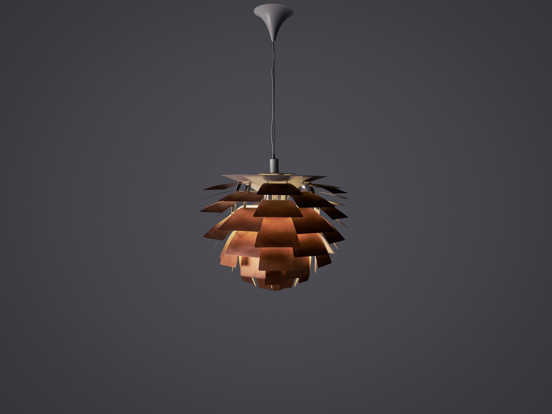 Large and Early Artichoke Ceiling Lamp