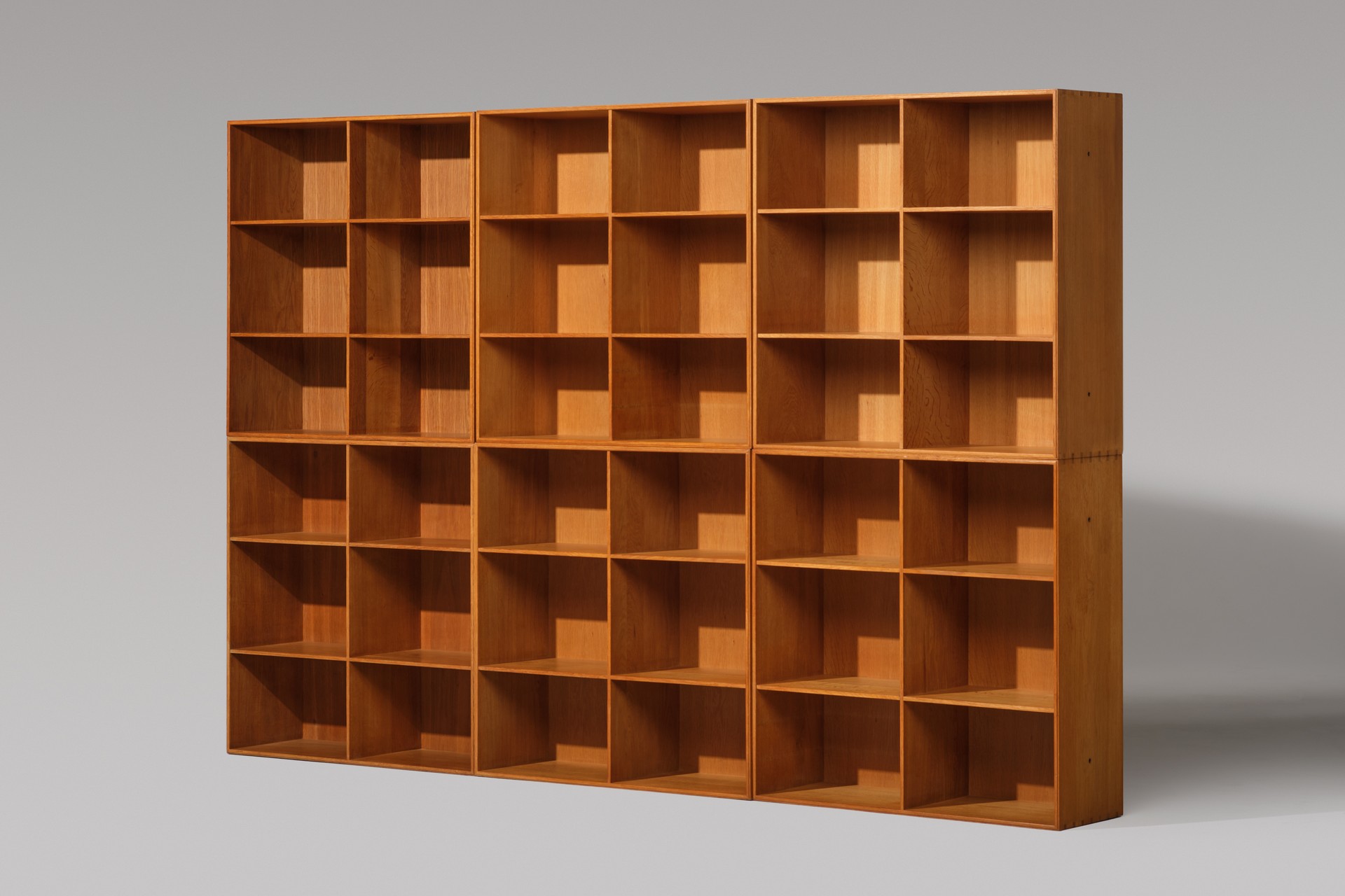 Set of Six Oak Modular Bookshelves