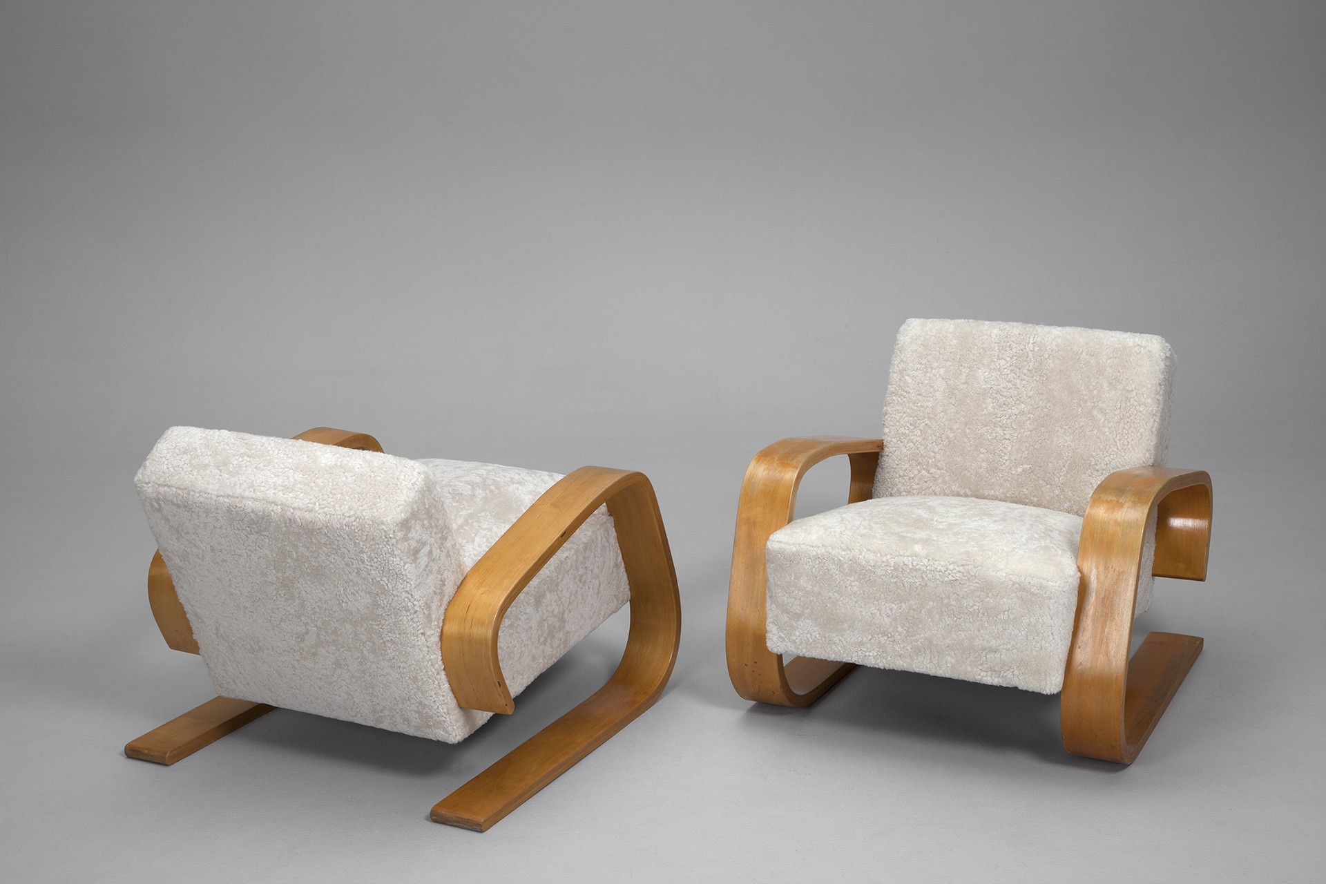 Pair of Early "Tank" Armchairs image 2
