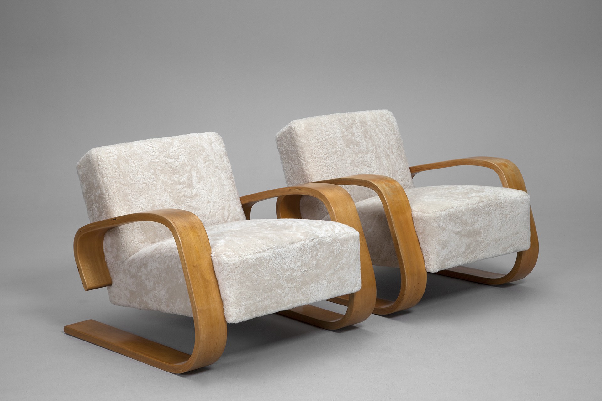 Pair of Early "Tank" Armchairs image 3