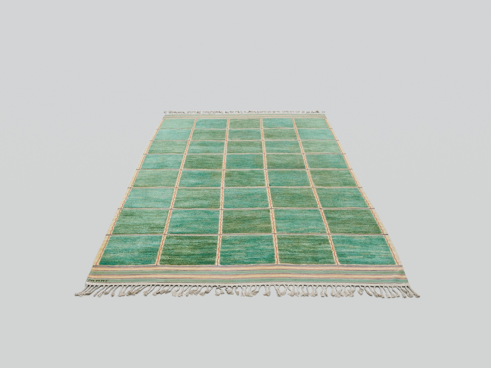 'Rutig Grön Halvflossa' Carpet image 3
