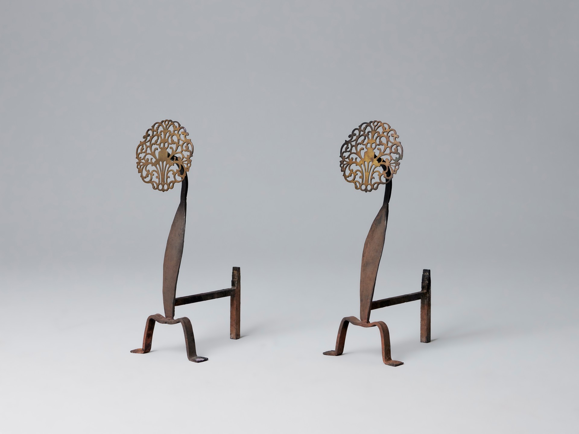 Pair of English Arts and Crafts Fire Dogs