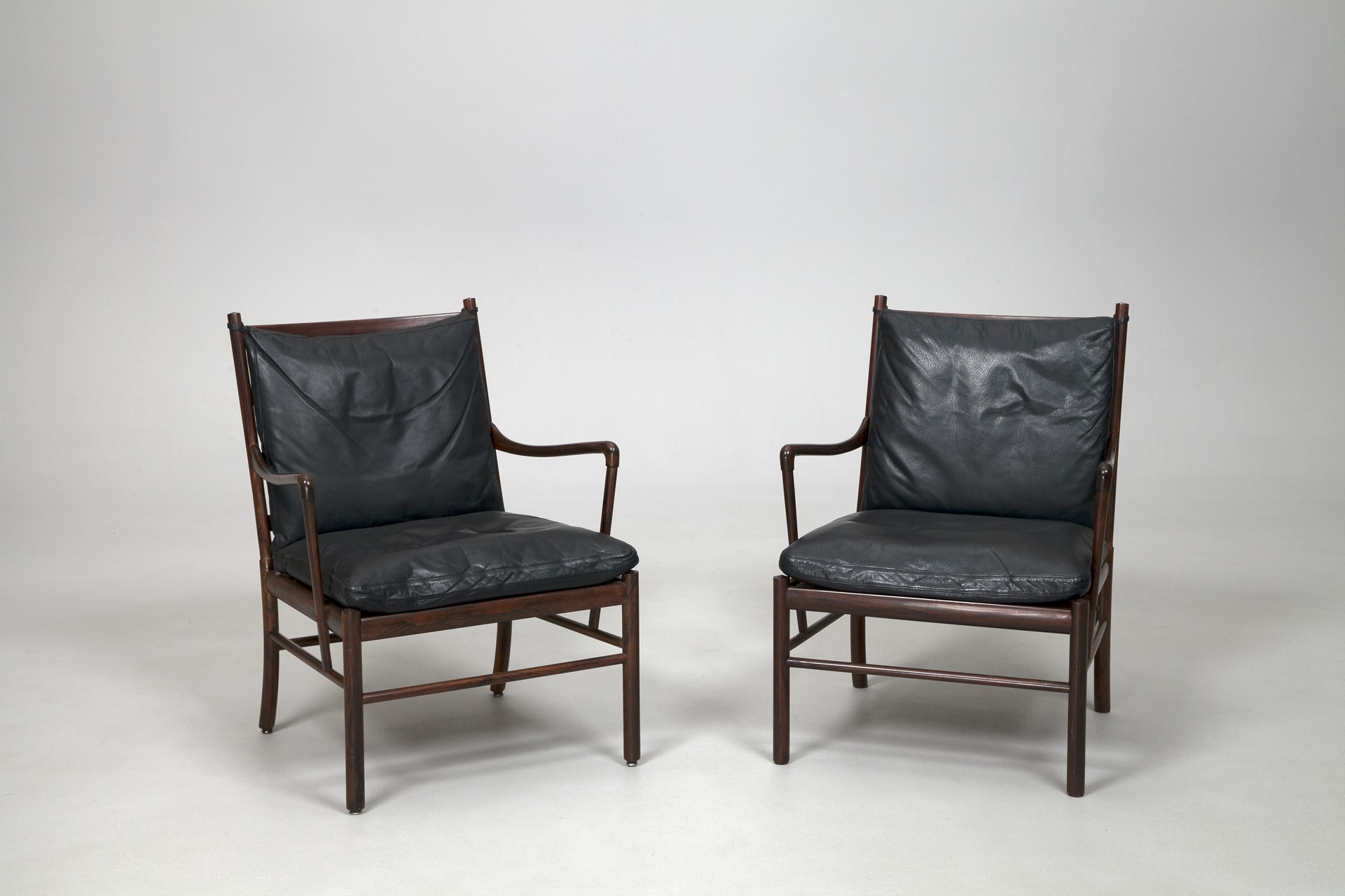 Pair of Black "Colonial" Chairs image 2