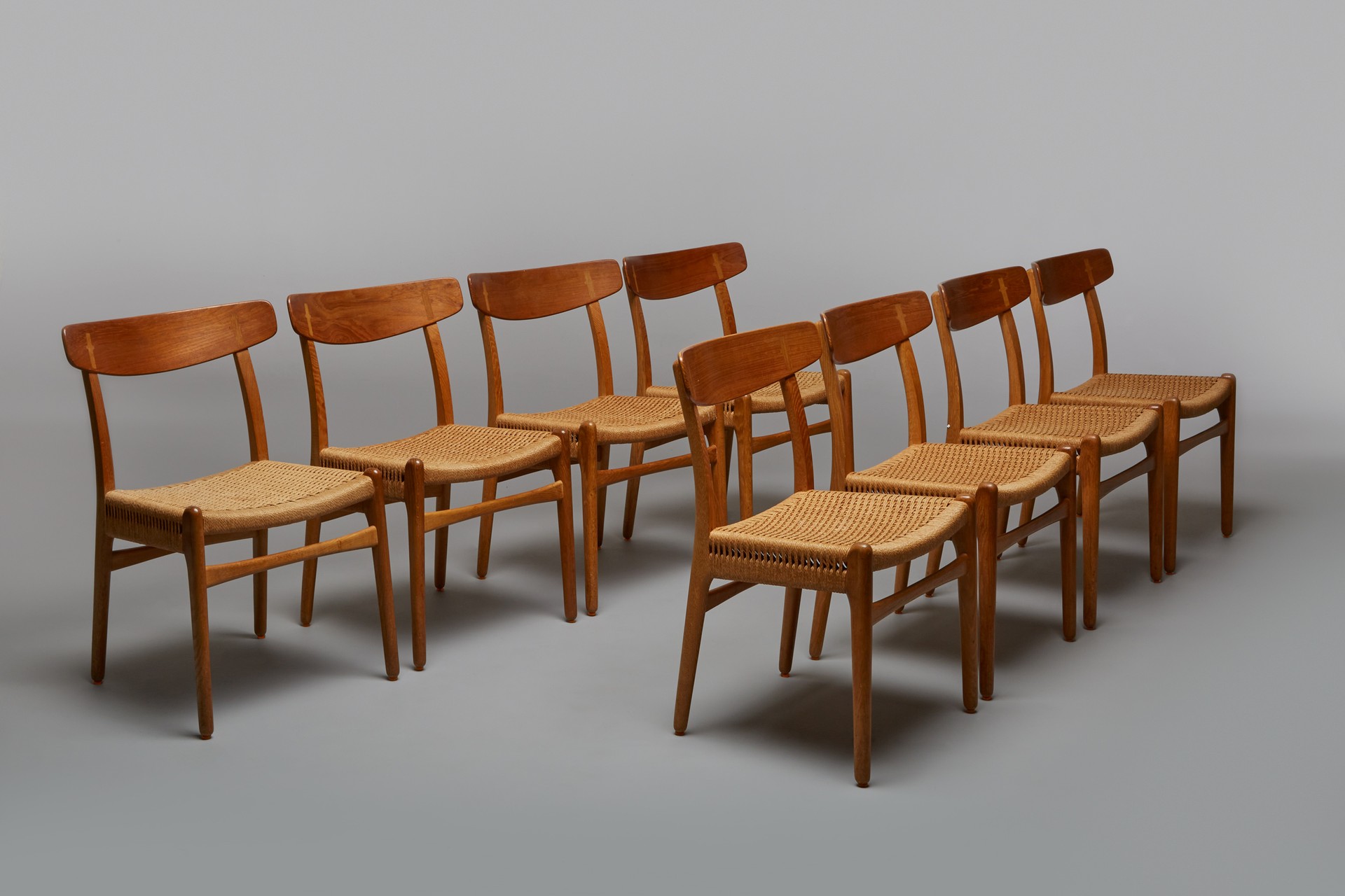 Set of Eight Dining Chairs, Model no. CH 23