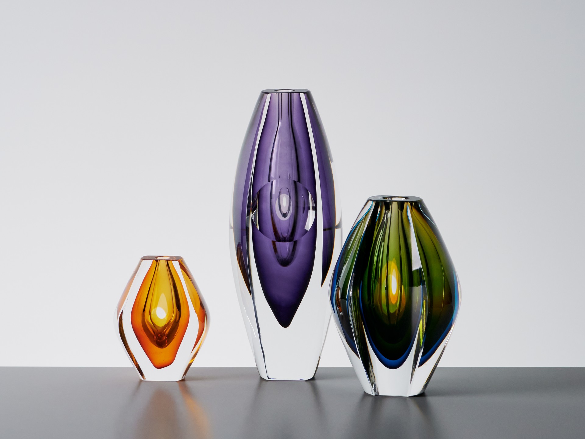 Set of Three 'Ventana' Vases