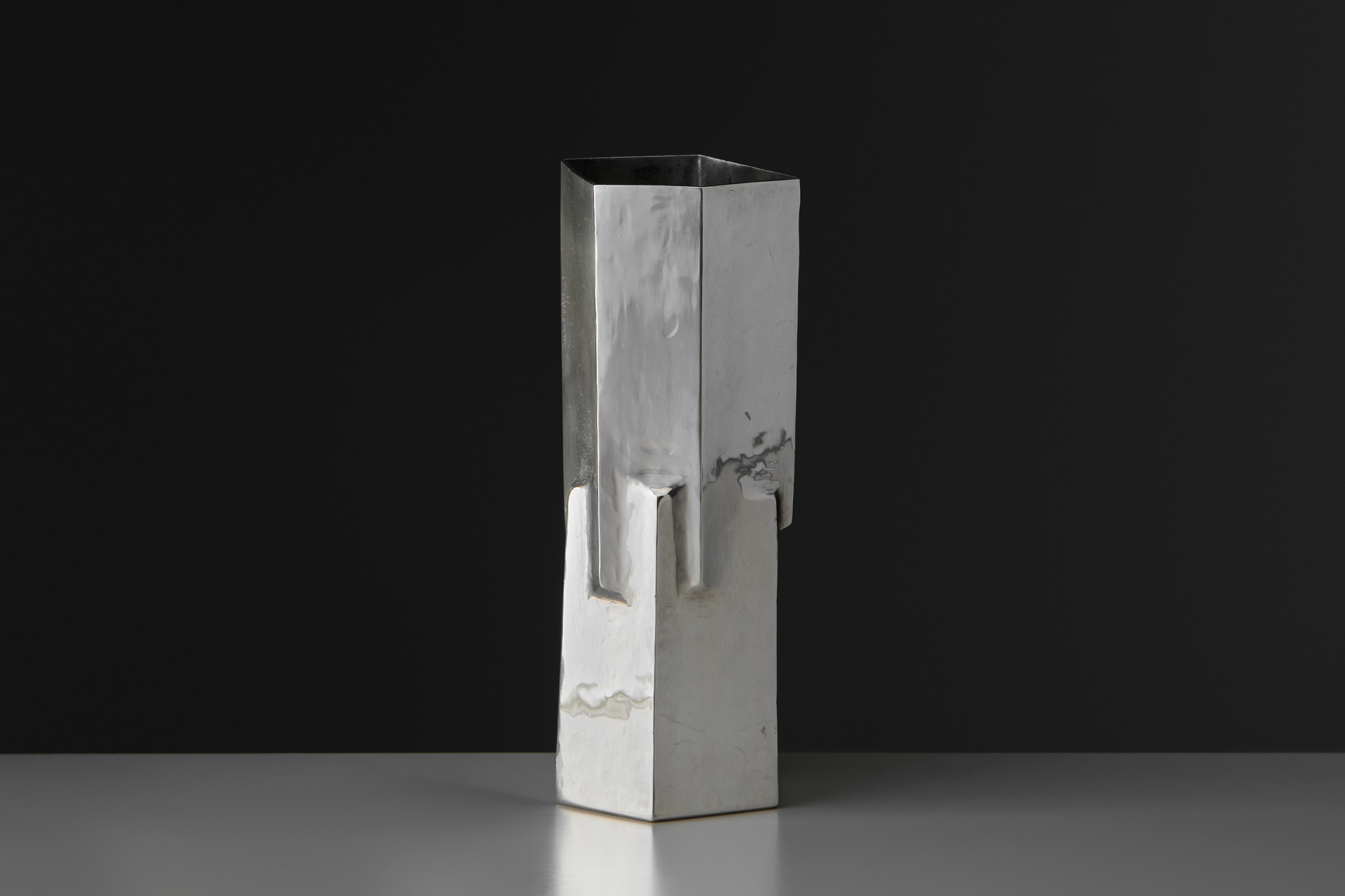Brutalist Silver Vase