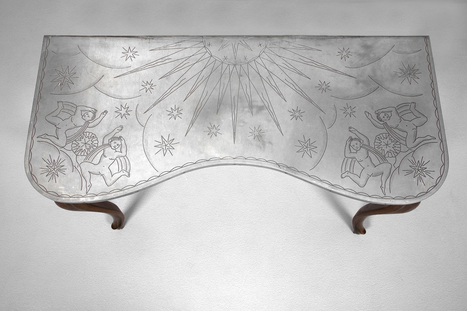 Pewter Top Console Table image 2