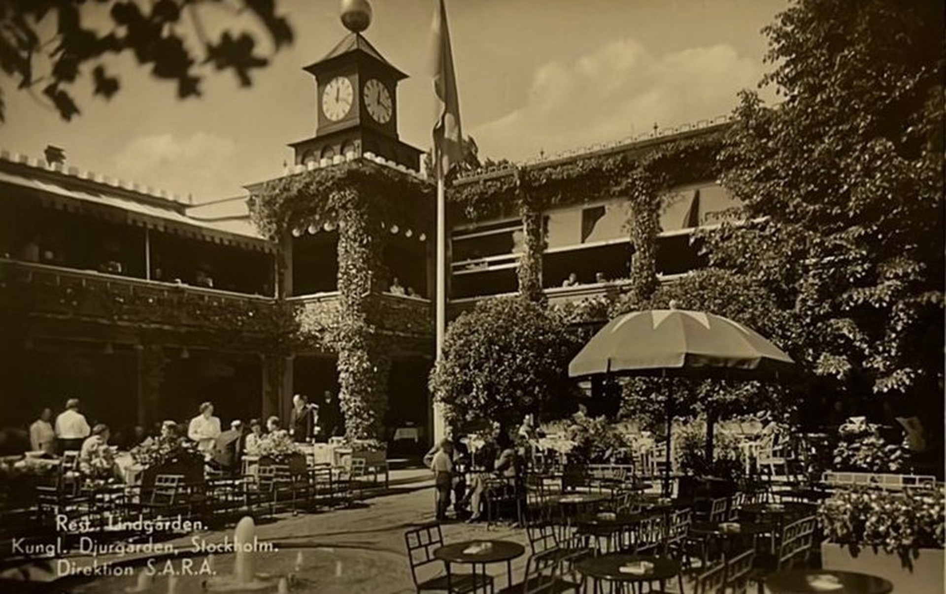 Image from postcard, Restaurant Lindgården, Stockholm, 1942.