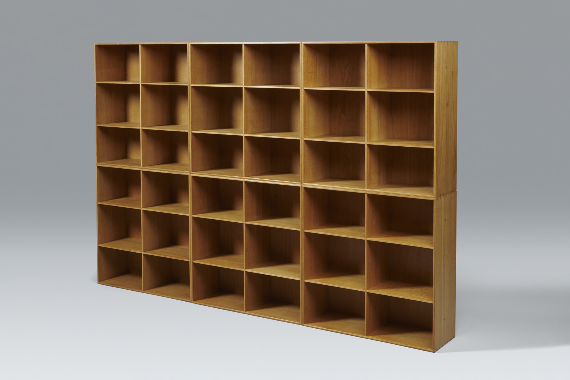 Set of Six Oak Modular Bookshelves
