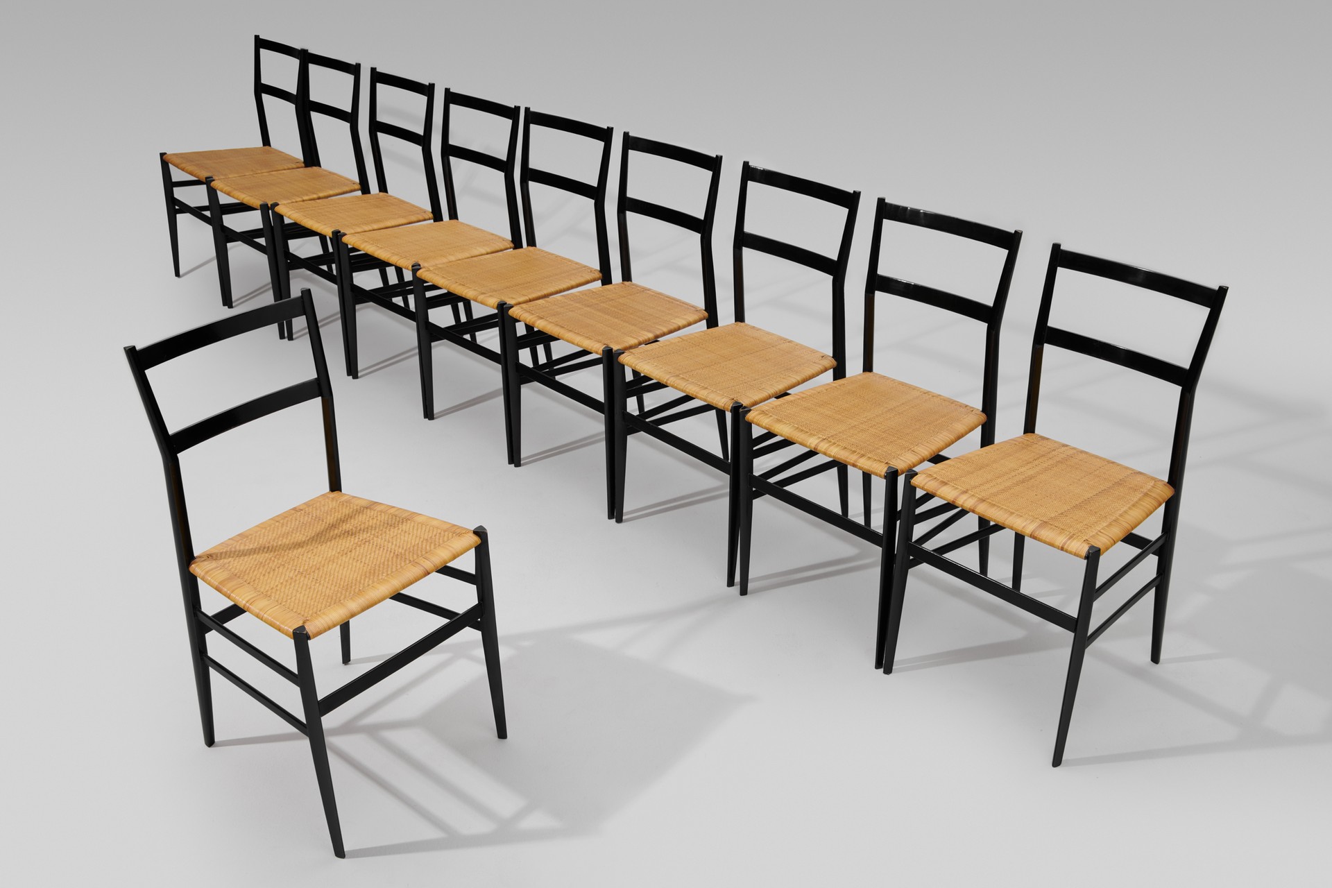 Set of Ten 'Superleggera' Chairs
