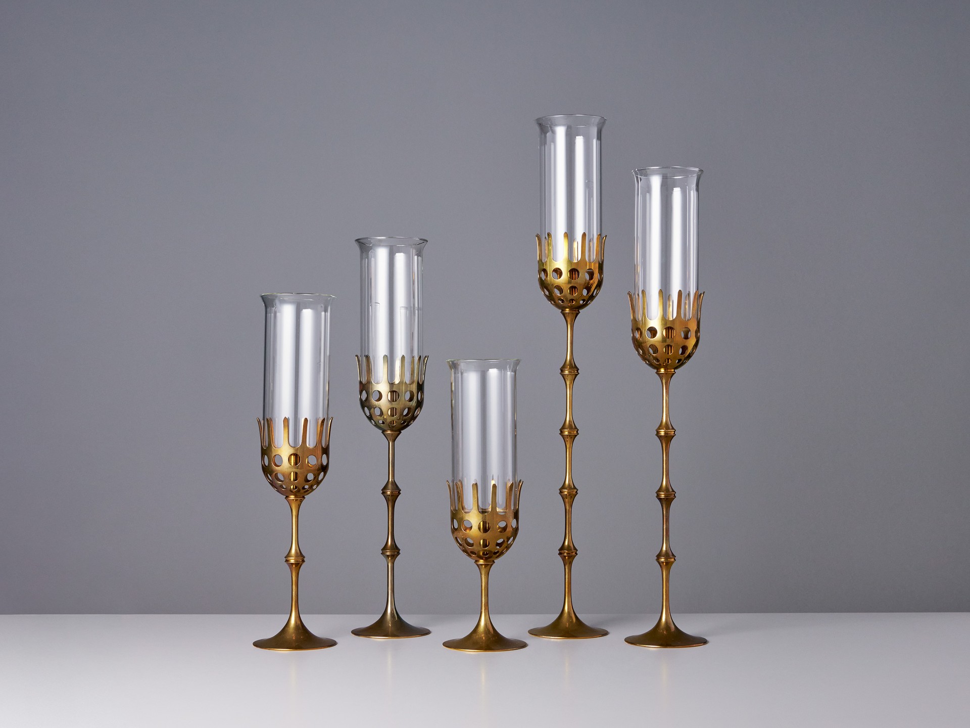 Five 'Hurricane' Candle Sticks