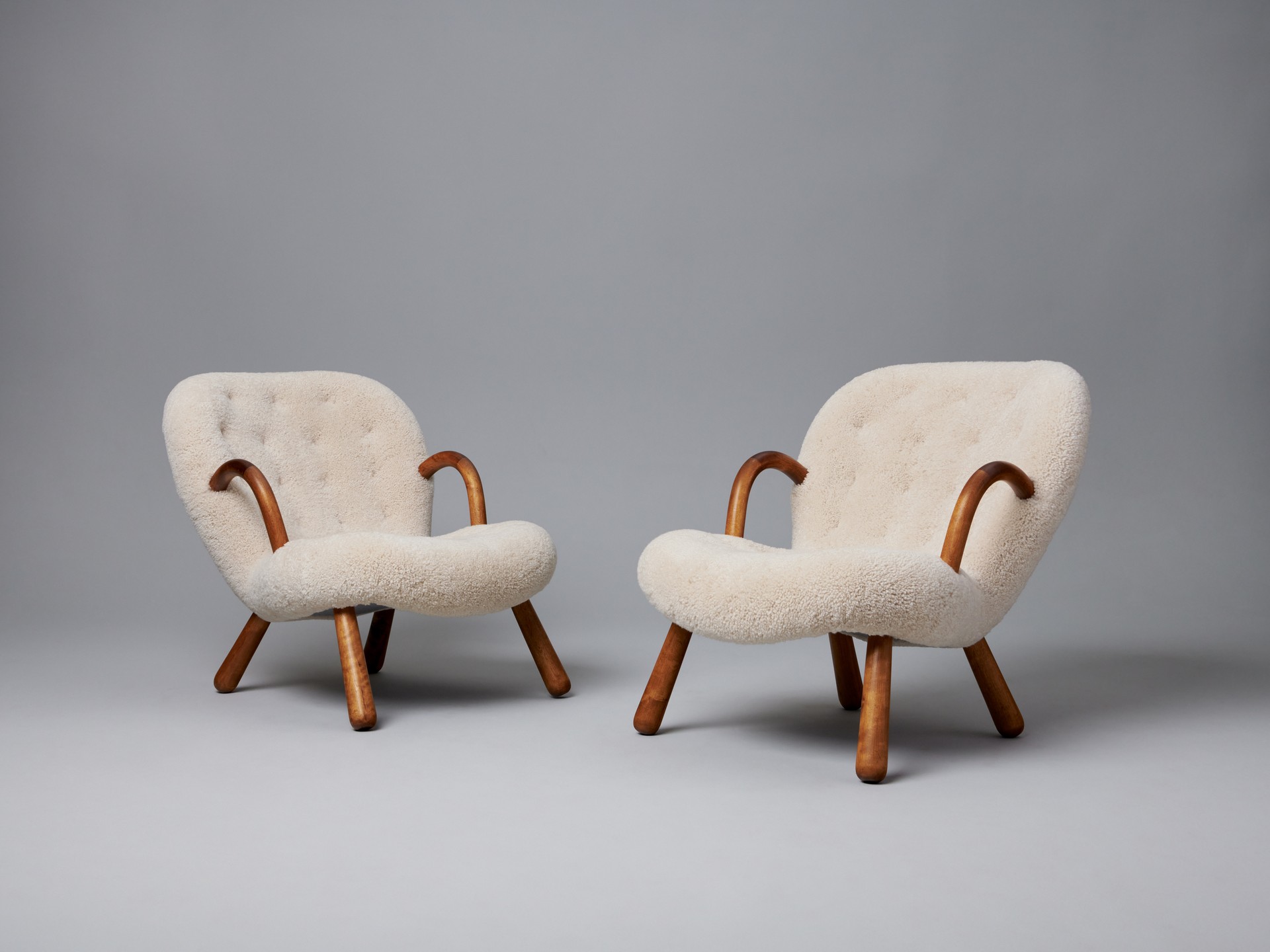 Pair of 'Clam' Armchairs