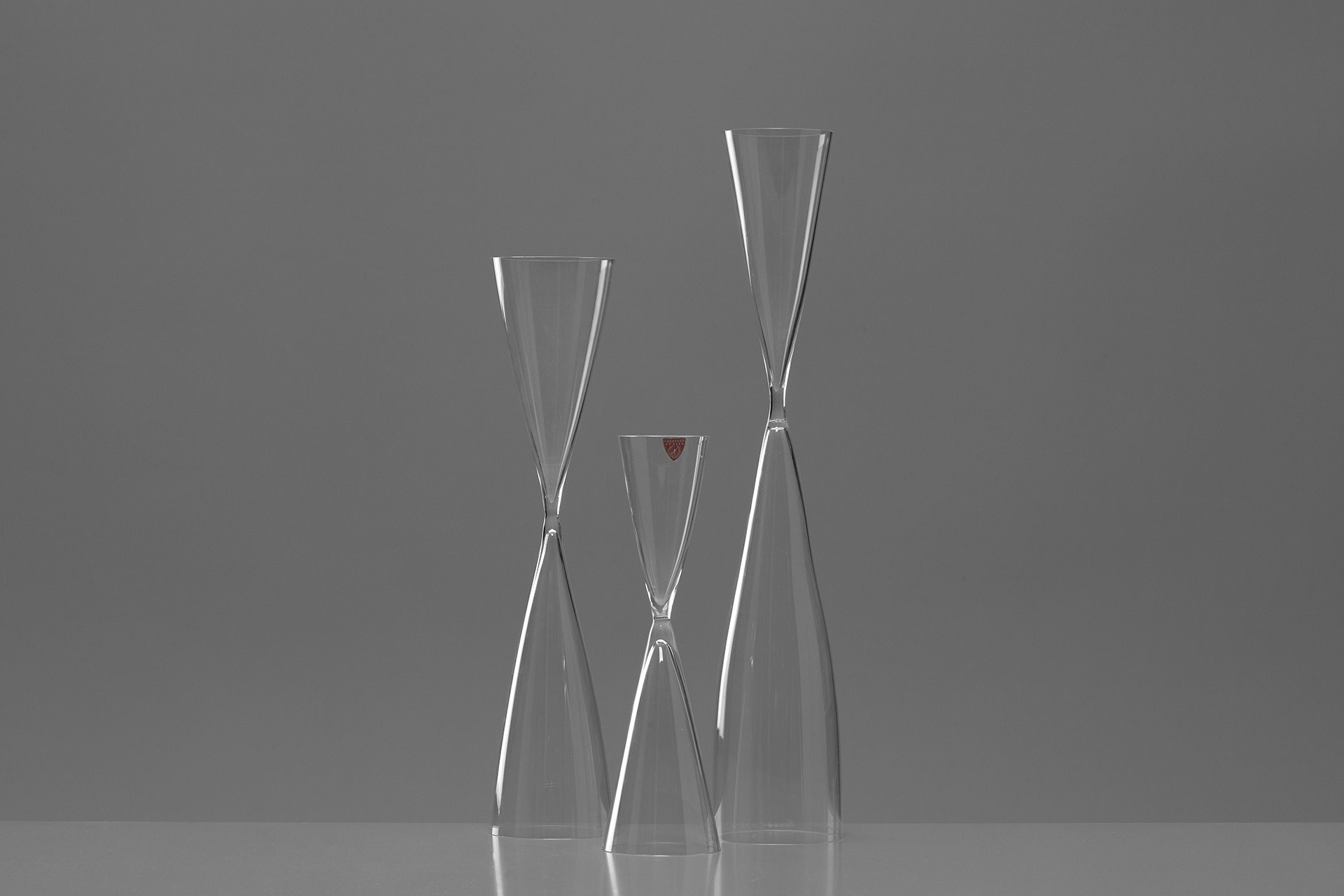 Group of Three 'Hour Glass' Vases