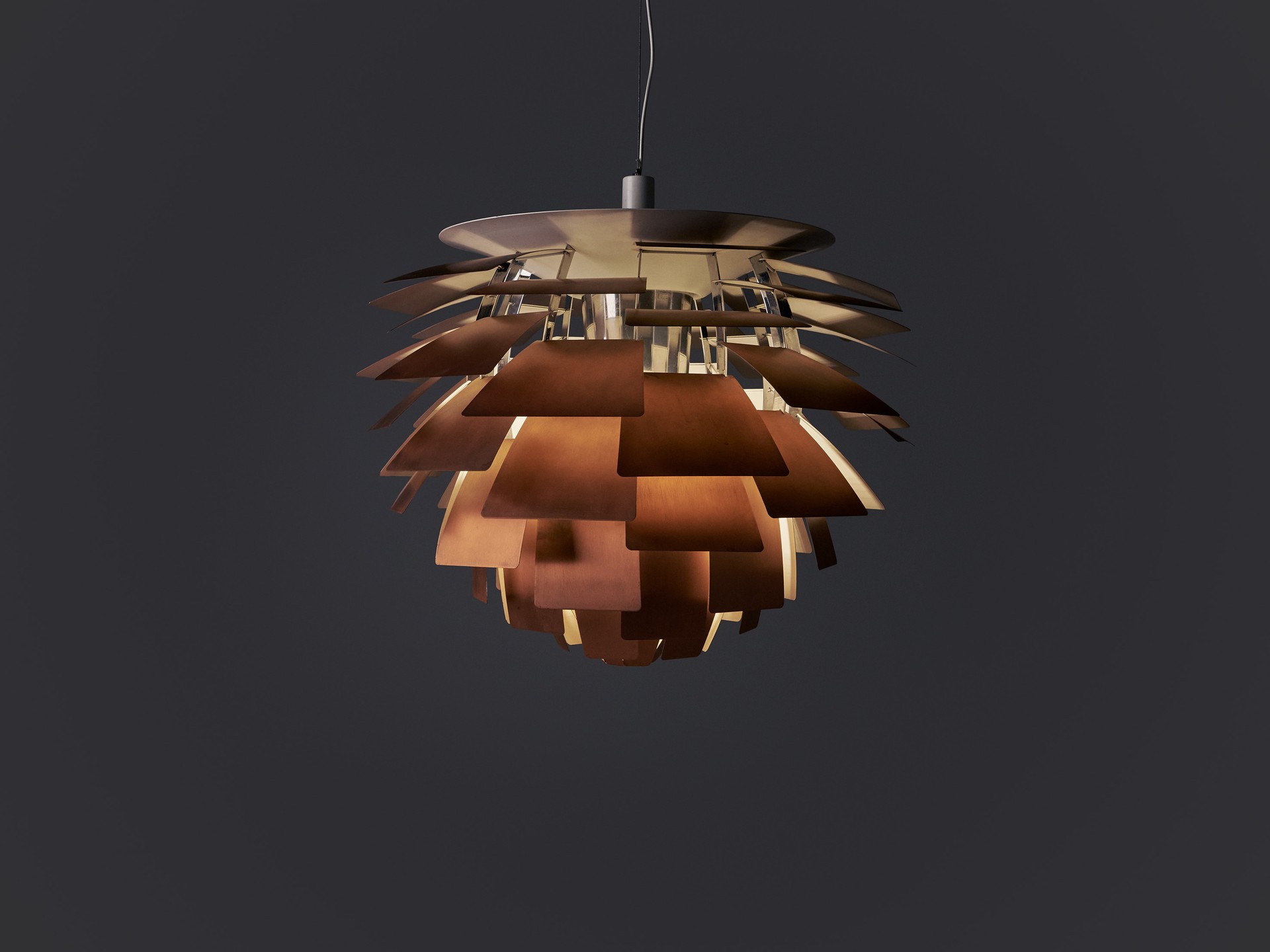 Large and Early Artichoke Ceiling Lamp image 3