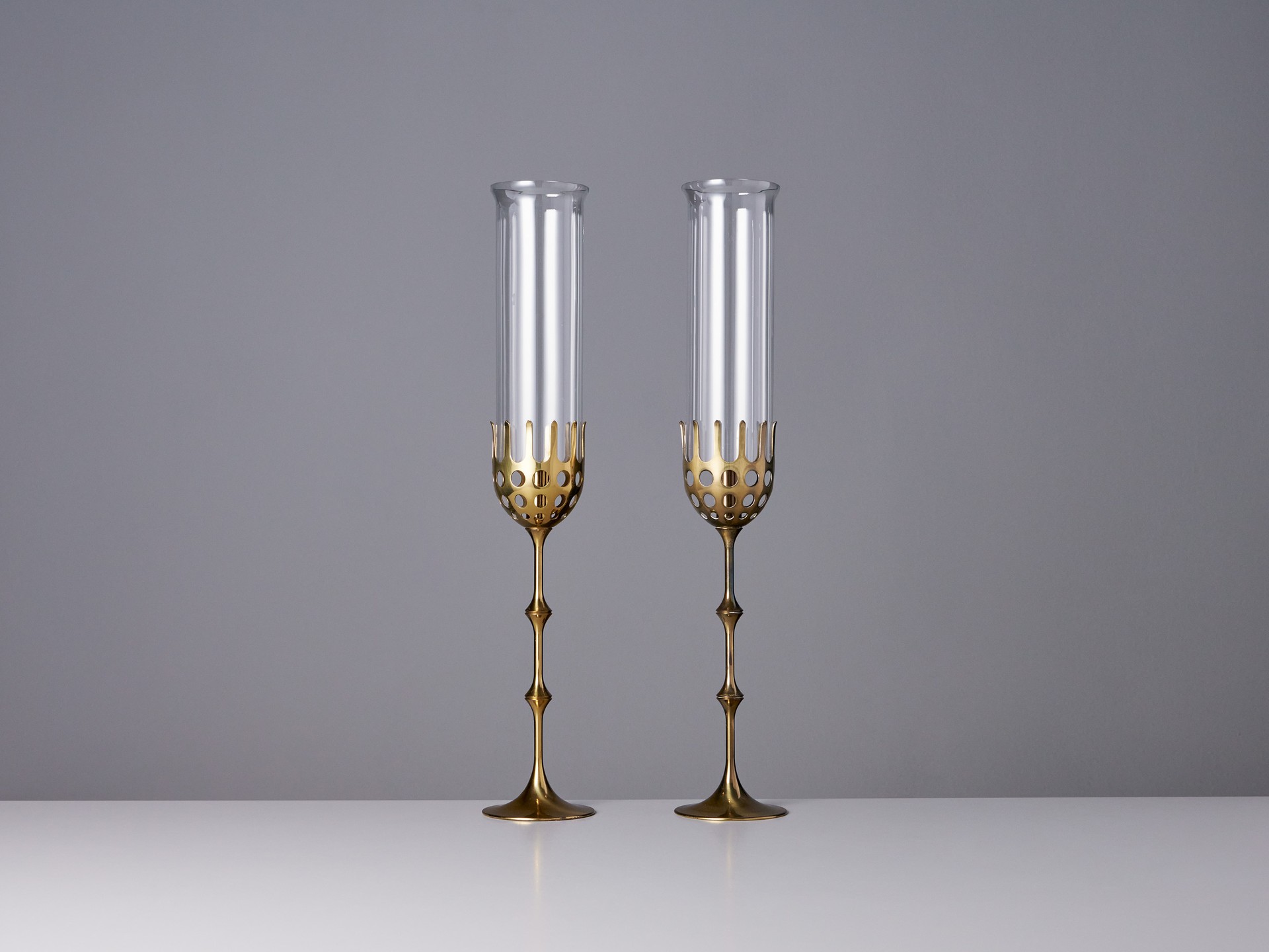Pair of 'Hurricane' Candle Sticks