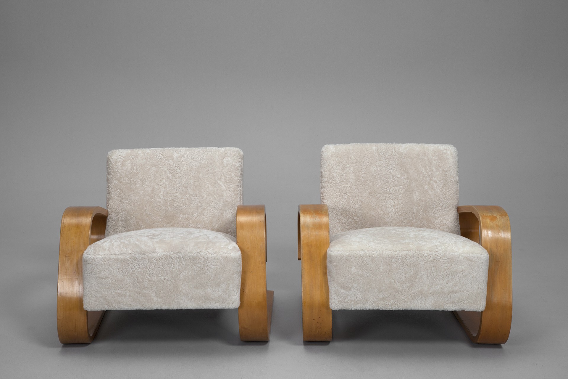 Pair of Early "Tank" Armchairs image 4
