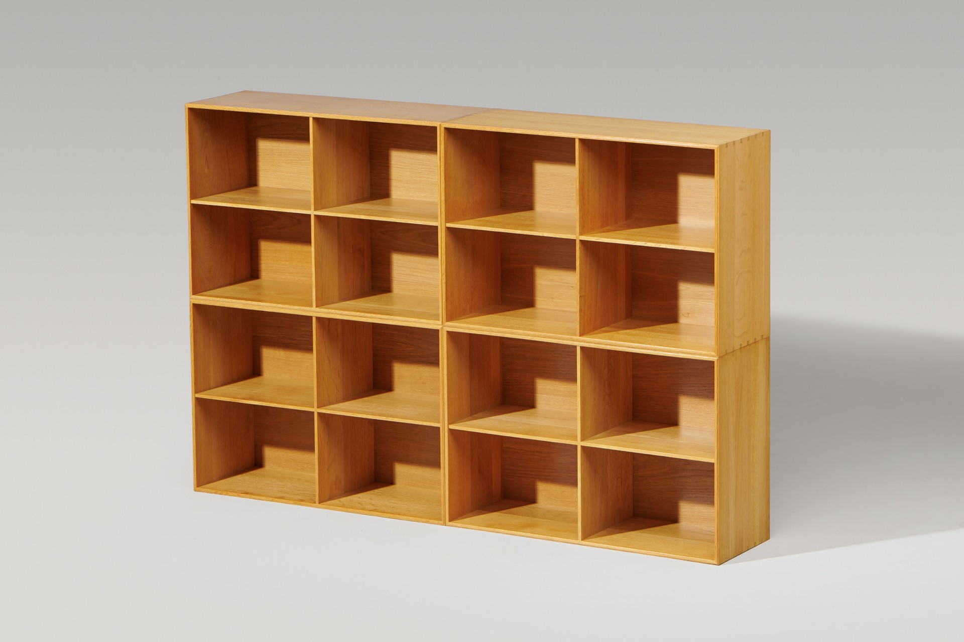 Set of Four Oak Modular Bookshelves