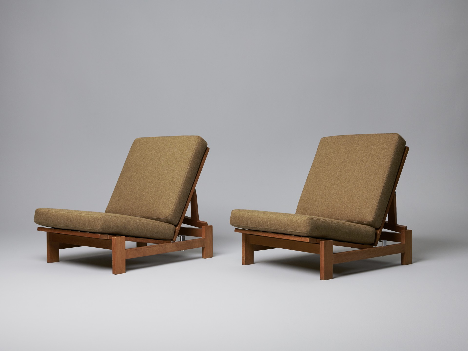 Pair of Convertible Lounge Chairs