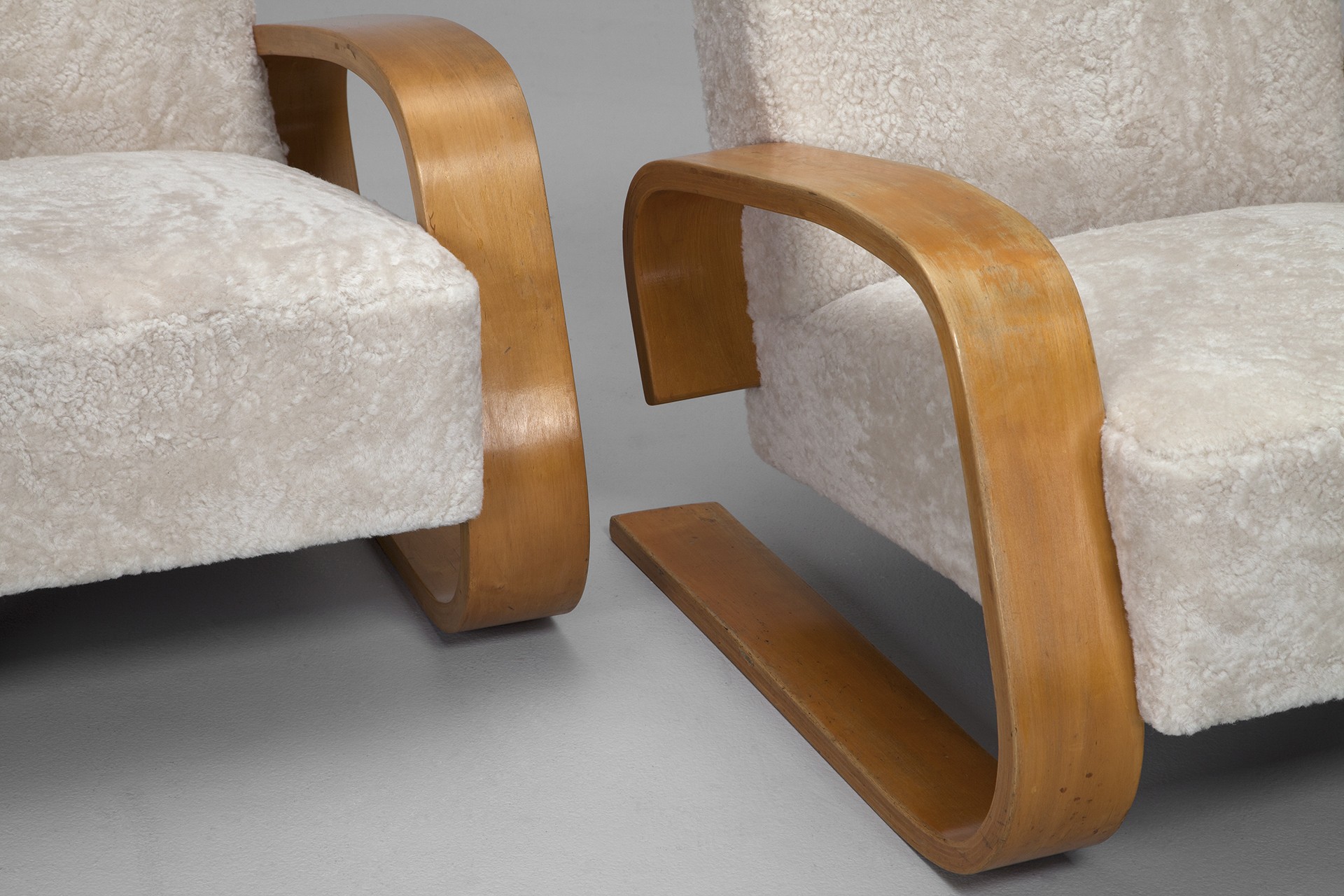 Pair of Early "Tank" Armchairs image 5
