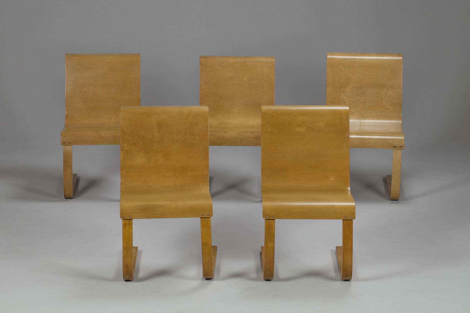 Set of five No. 21 Cantilever Chairs
