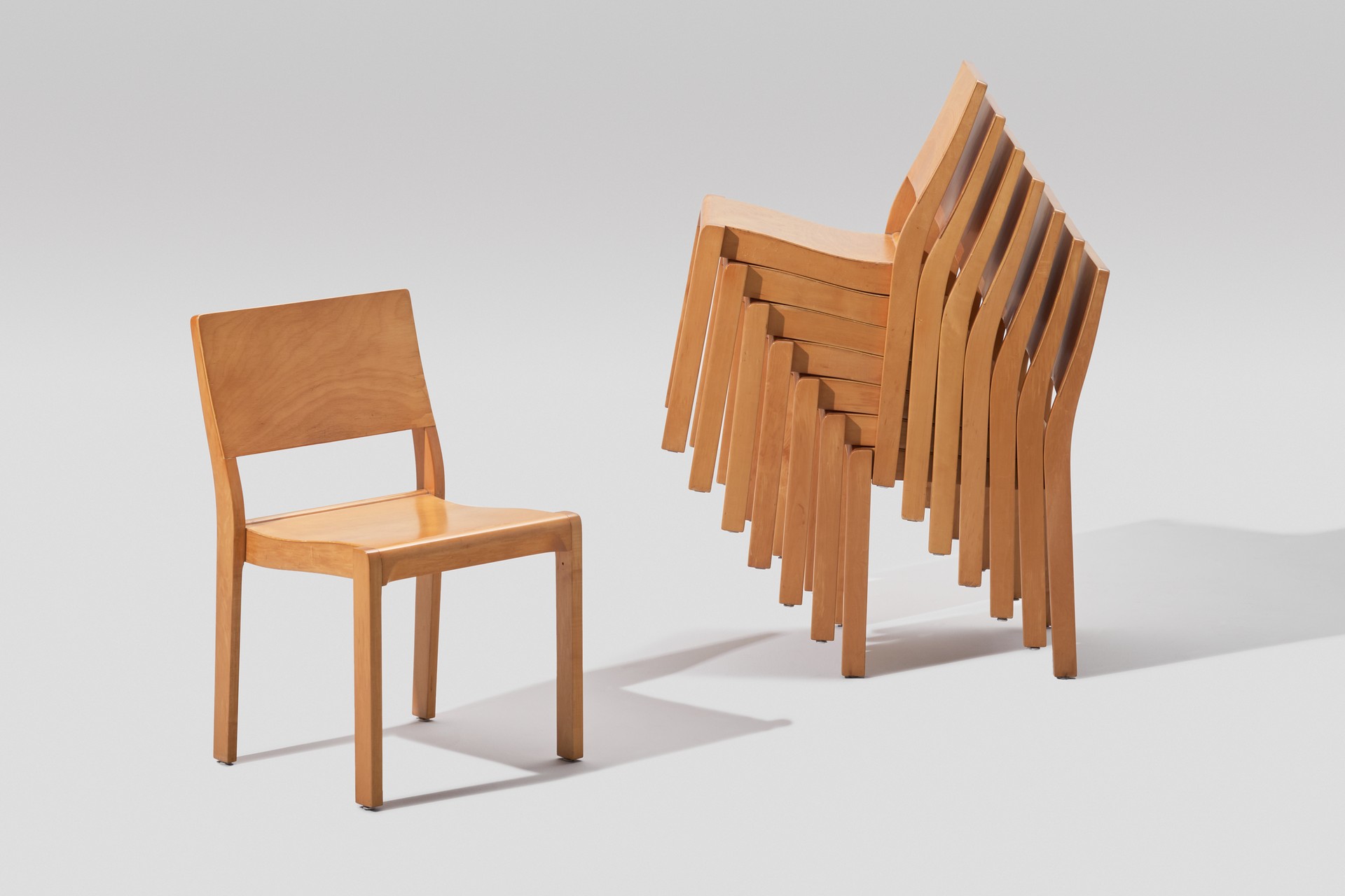 Set of Eight Stackable Dining Chairs image 2
