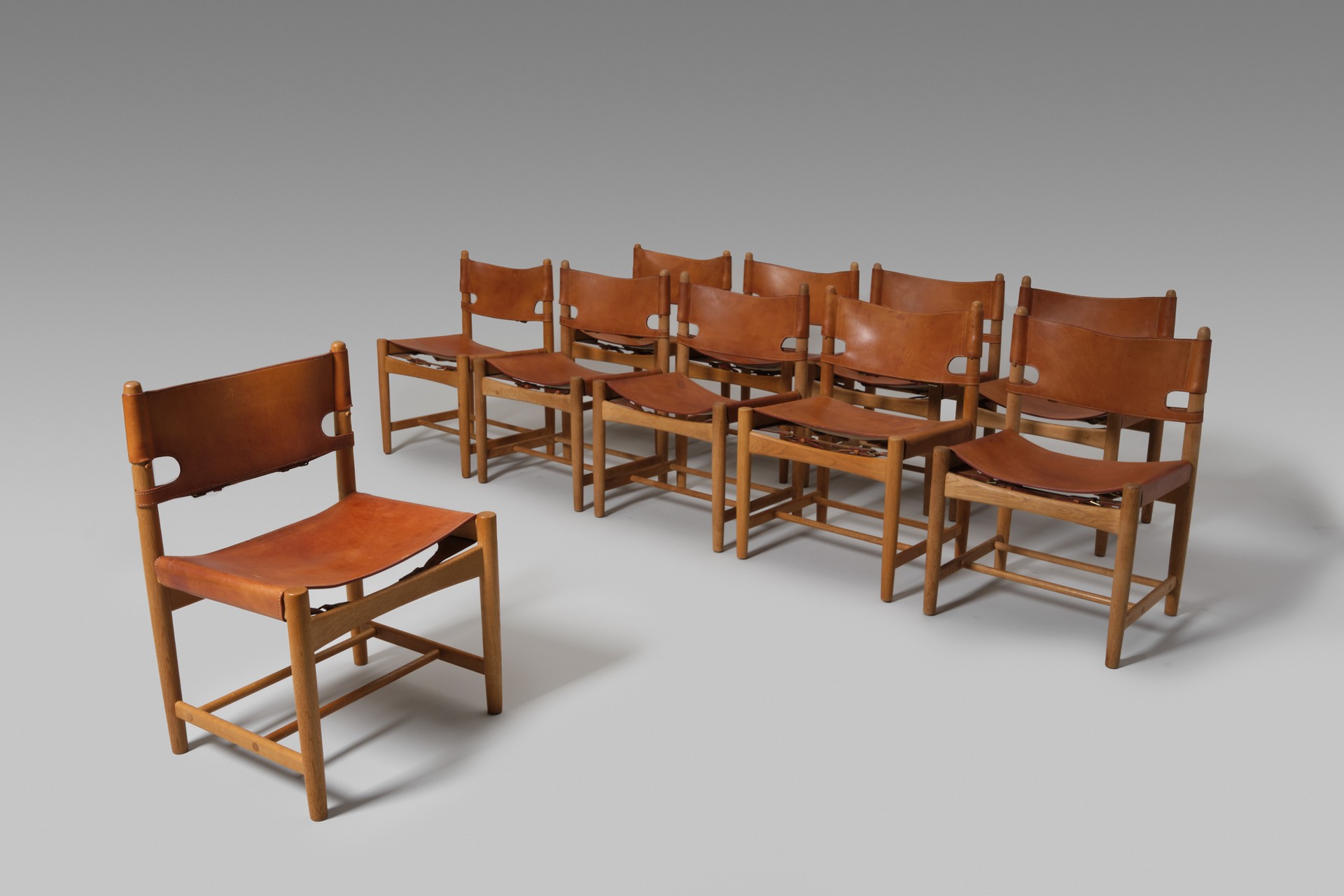 Set of Ten 'Spanish' Dining Chairs