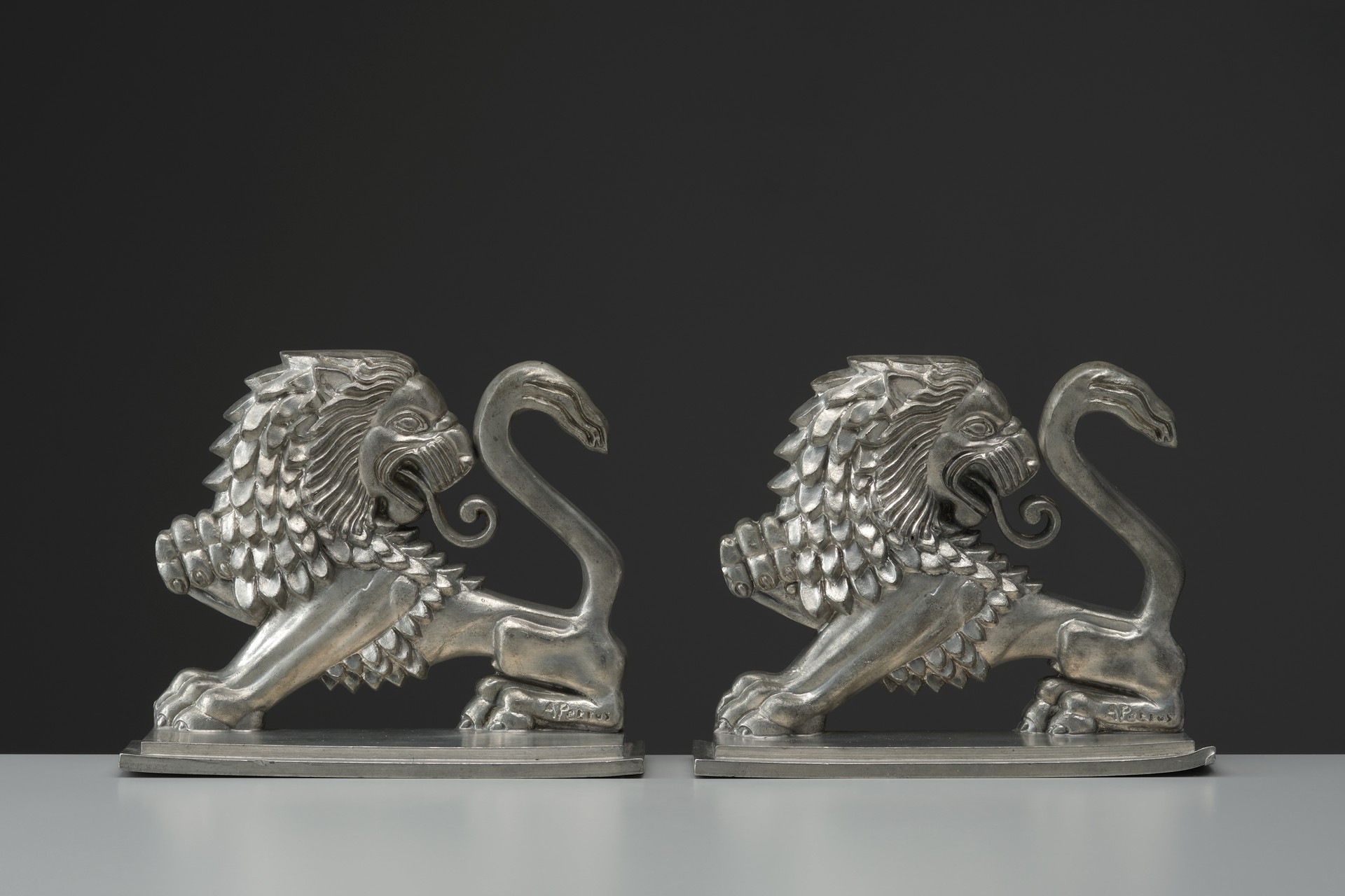 Anna Petrus, Pair of Bookends, 1928, Pewter, Produced by Svenskt Tenn.