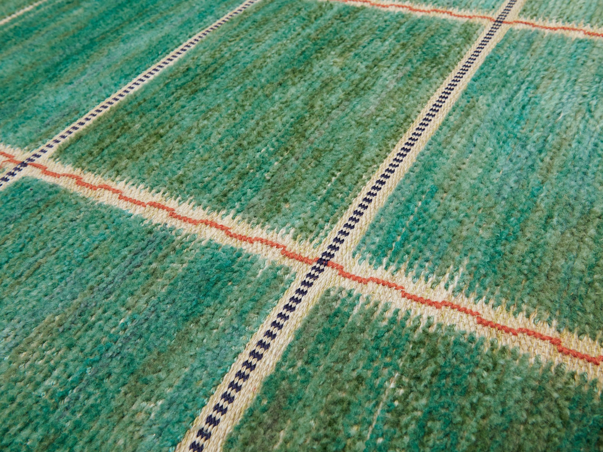 'Rutig Grön Halvflossa' Carpet image 4