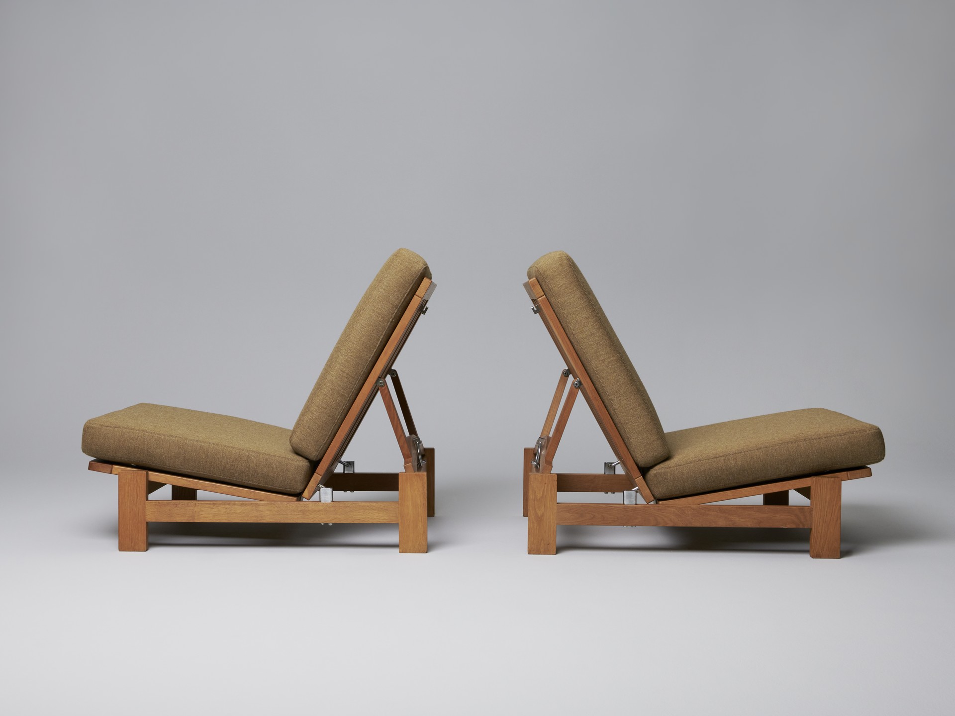Pair of Convertible Lounge Chairs image 2