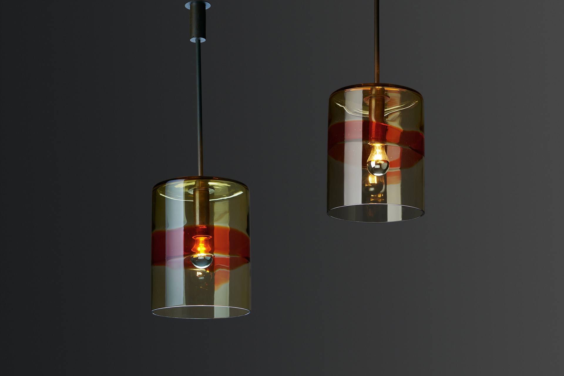 Pair of Cylinder Ceiling Lamps image 2