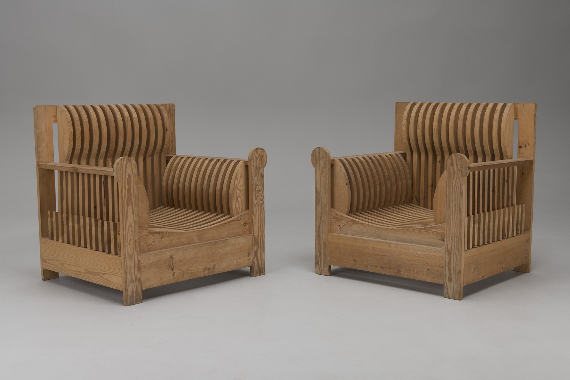 Pair of 'Mobili Nella Valle (Furniture of the Valley)' Lounge Chairs